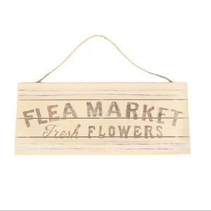The Spring Shop White Flea Market MDF Wood Sign